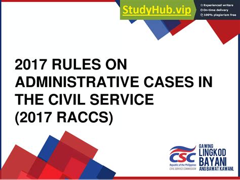 raccs lawphil|2017 Rules On Administrative Cases in The Civil Service (2017 RACCS) .